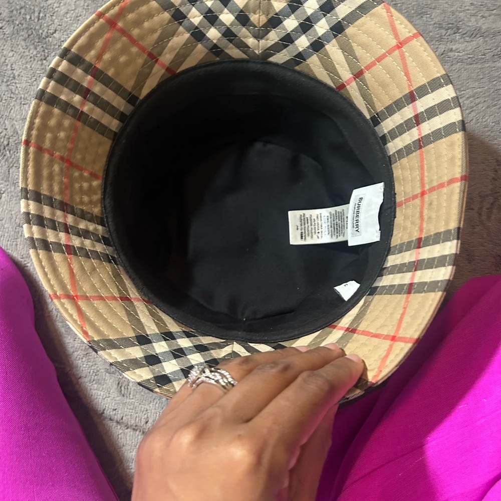 Burberry Tan and Black Plaid Bucket Hat.I HAVE THE RECEIPT